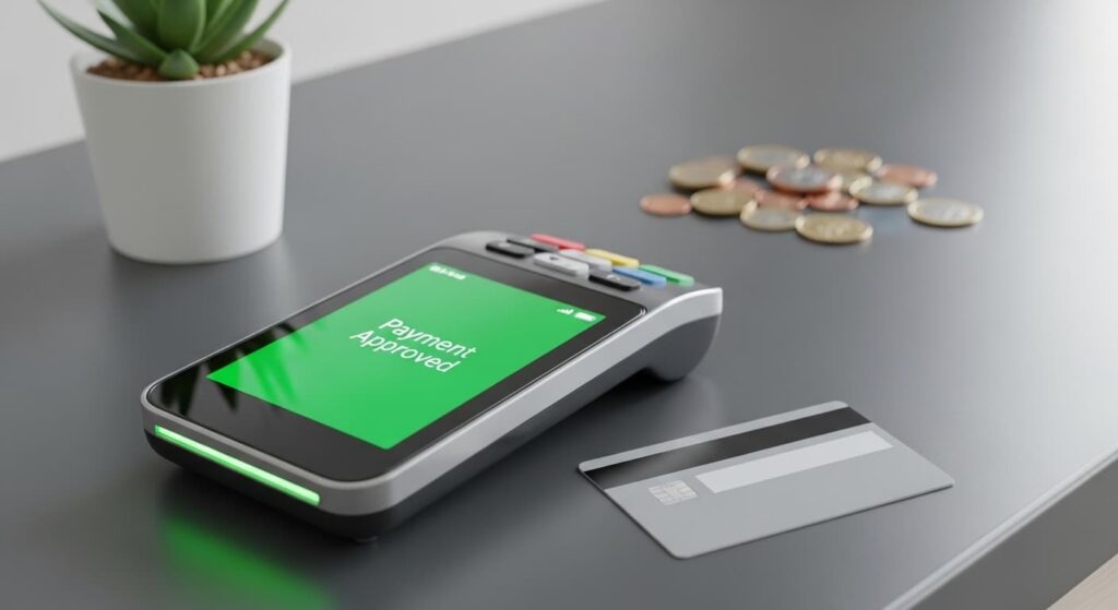 タッチ決済端末とカード、海外でWiseデビットカードをお得でスムーズに使うメリットのイメージ